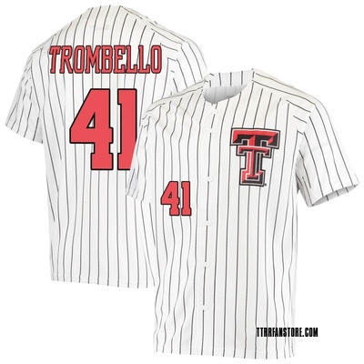 Men's Brady Trombello Texas Tech Red Raiders Replica Performance Baseball Jersey - White