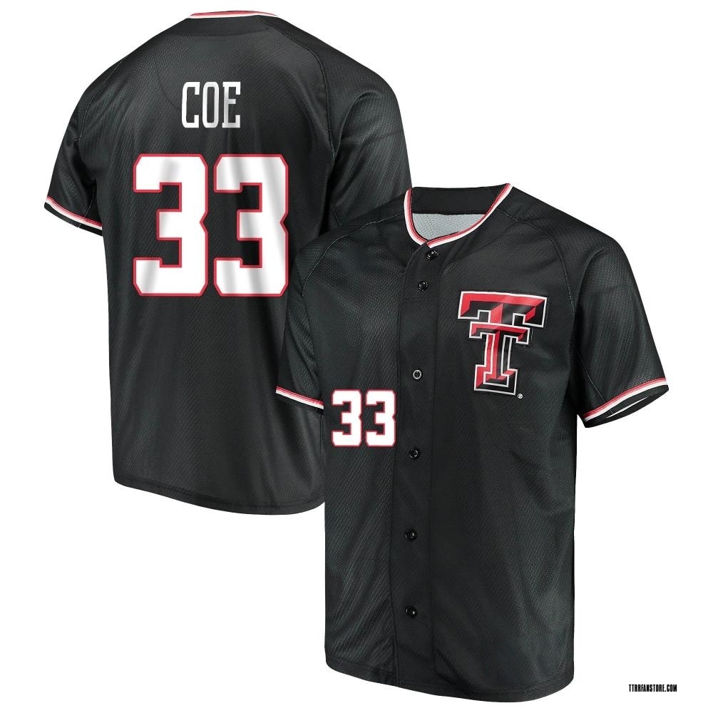 Men's Chandler Coe Texas Tech Red Raiders Replica Performance Baseball Jersey - Black