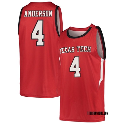 Men's Christian Anderson Texas Tech Red Raiders Replica Basketball Jersey - Red