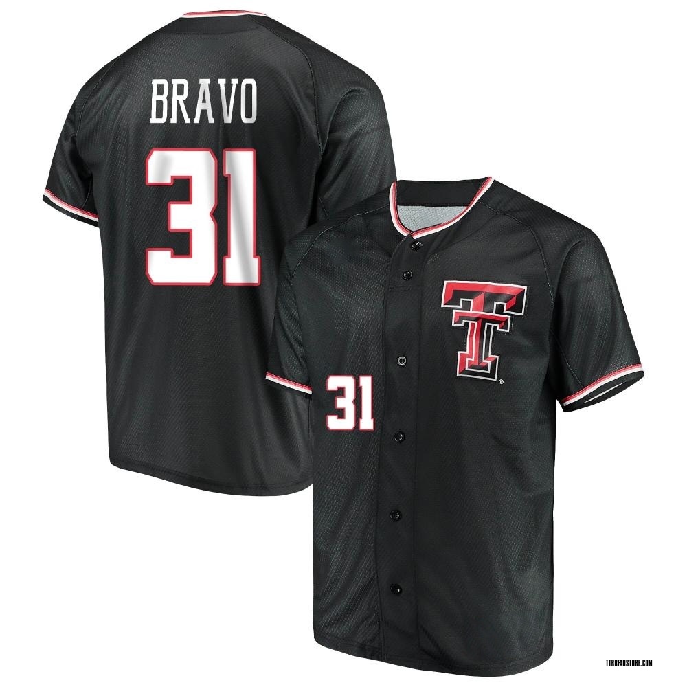 Men's Damian Bravo Texas Tech Red Raiders Replica Performance Baseball Jersey - Black