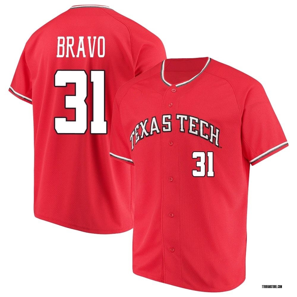 Men's Damian Bravo Texas Tech Red Raiders Replica Performance Baseball Jersey - Red