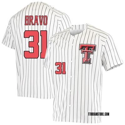 Men's Damian Bravo Texas Tech Red Raiders Replica Performance Baseball Jersey - White