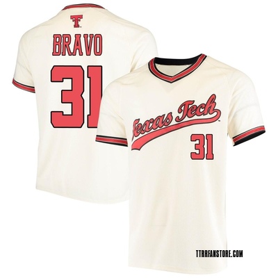 Men's Damian Bravo Texas Tech Red Raiders Replica Throwback Baseball Jersey - Cream