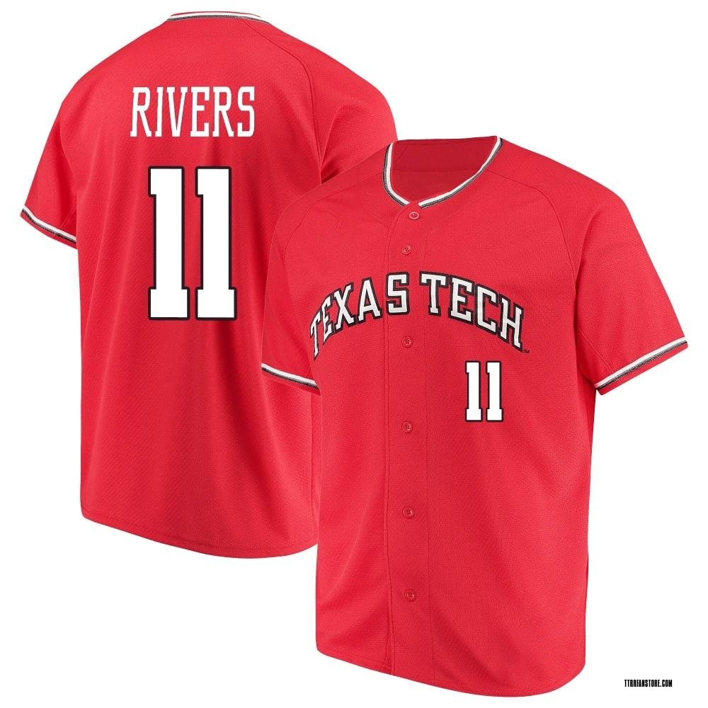 Men's Davis Rivers Texas Tech Red Raiders Replica Performance Baseball Jersey - Red