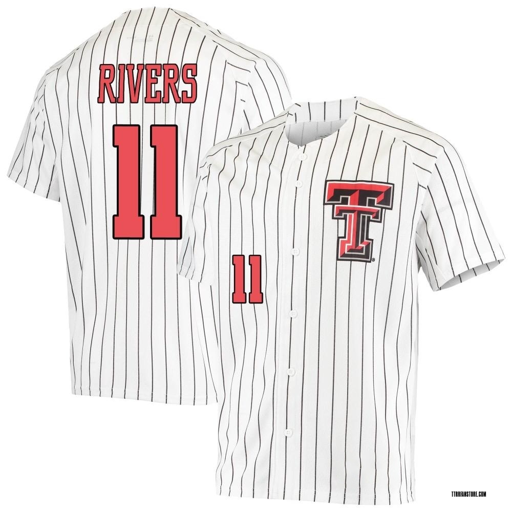 Men's Davis Rivers Texas Tech Red Raiders Replica Performance Baseball Jersey - White