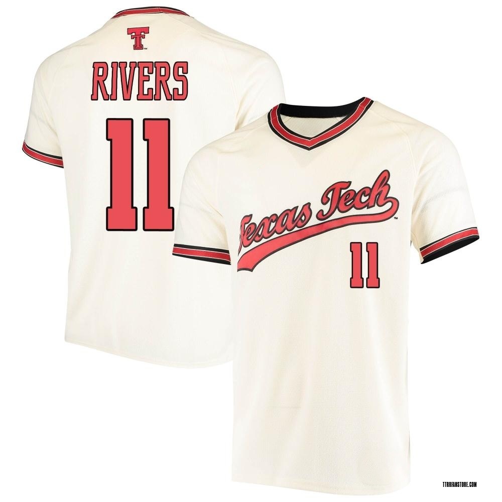 Men's Davis Rivers Texas Tech Red Raiders Replica Throwback Baseball Jersey - Cream