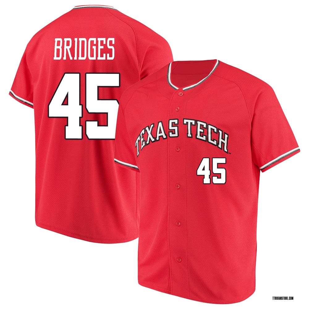 Men's Derek Bridges Texas Tech Red Raiders Replica Performance Baseball Jersey - Red