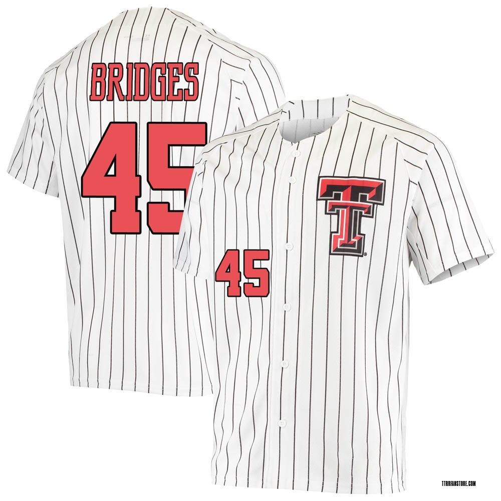 Men's Derek Bridges Texas Tech Red Raiders Replica Performance Baseball Jersey - White