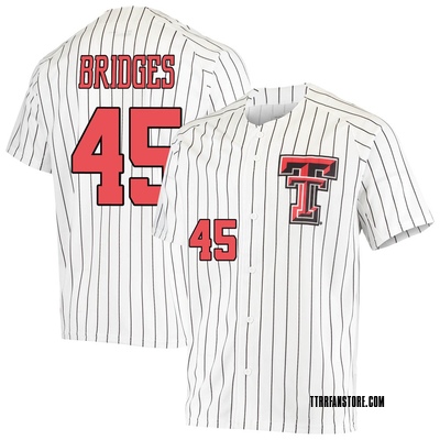 Men's Derek Bridges Texas Tech Red Raiders Replica Performance Baseball Jersey - White