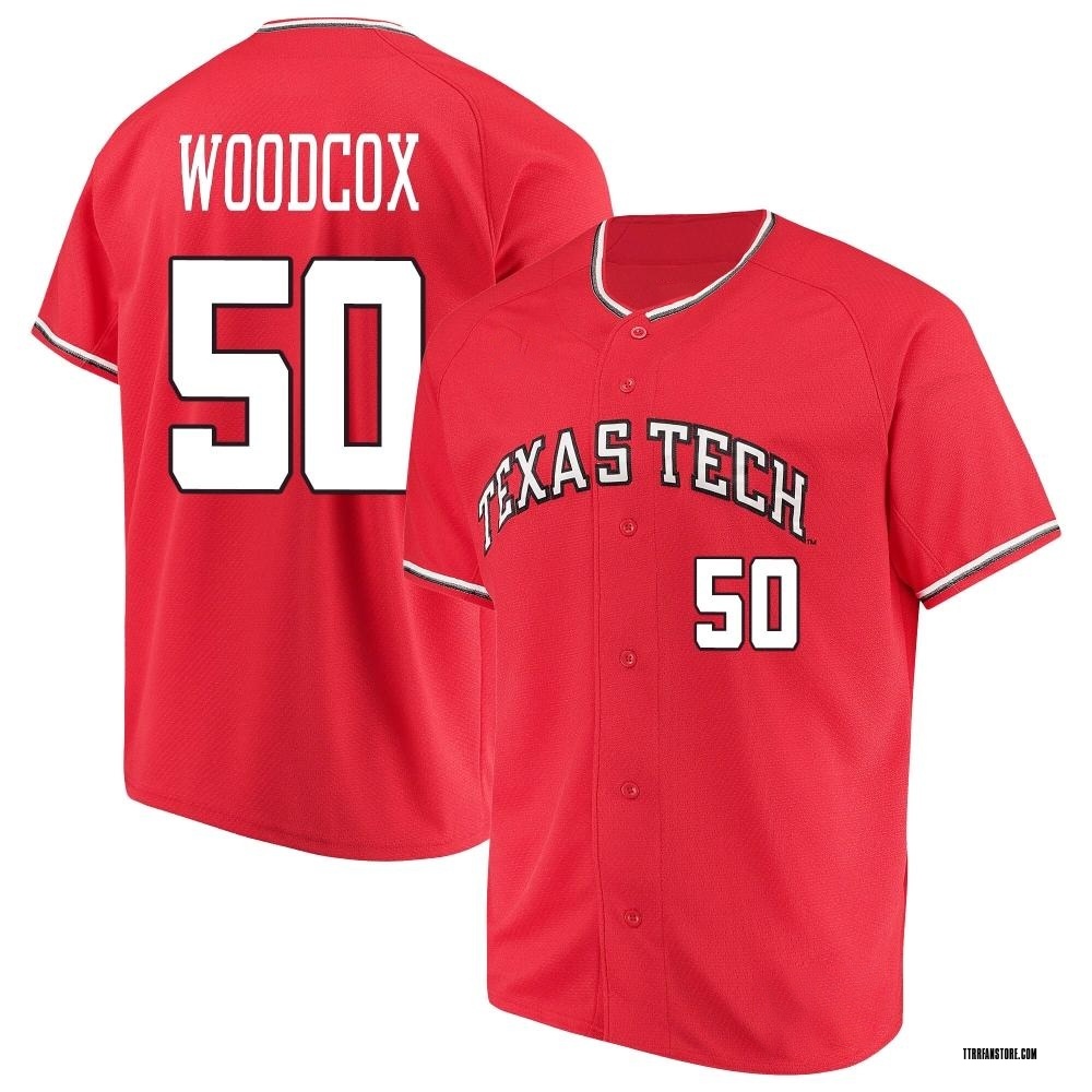 Men's Drew Woodcox Texas Tech Red Raiders Replica Performance Baseball Jersey - Red