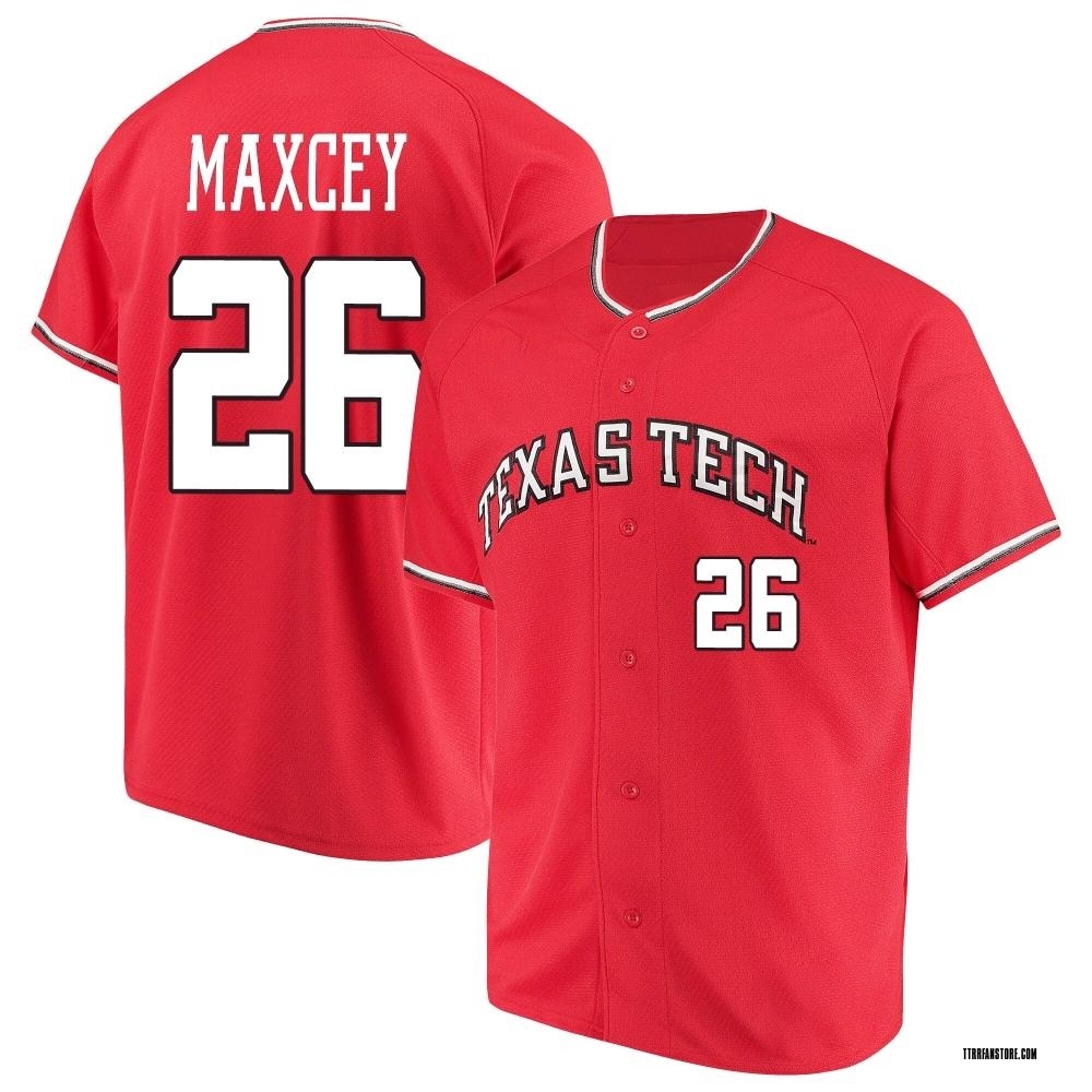 Men's Dylan Maxcey Texas Tech Red Raiders Replica Performance Baseball Jersey - Red