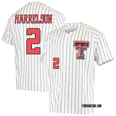Men's Gage Harrelson Texas Tech Red Raiders Replica Performance Baseball Jersey - White