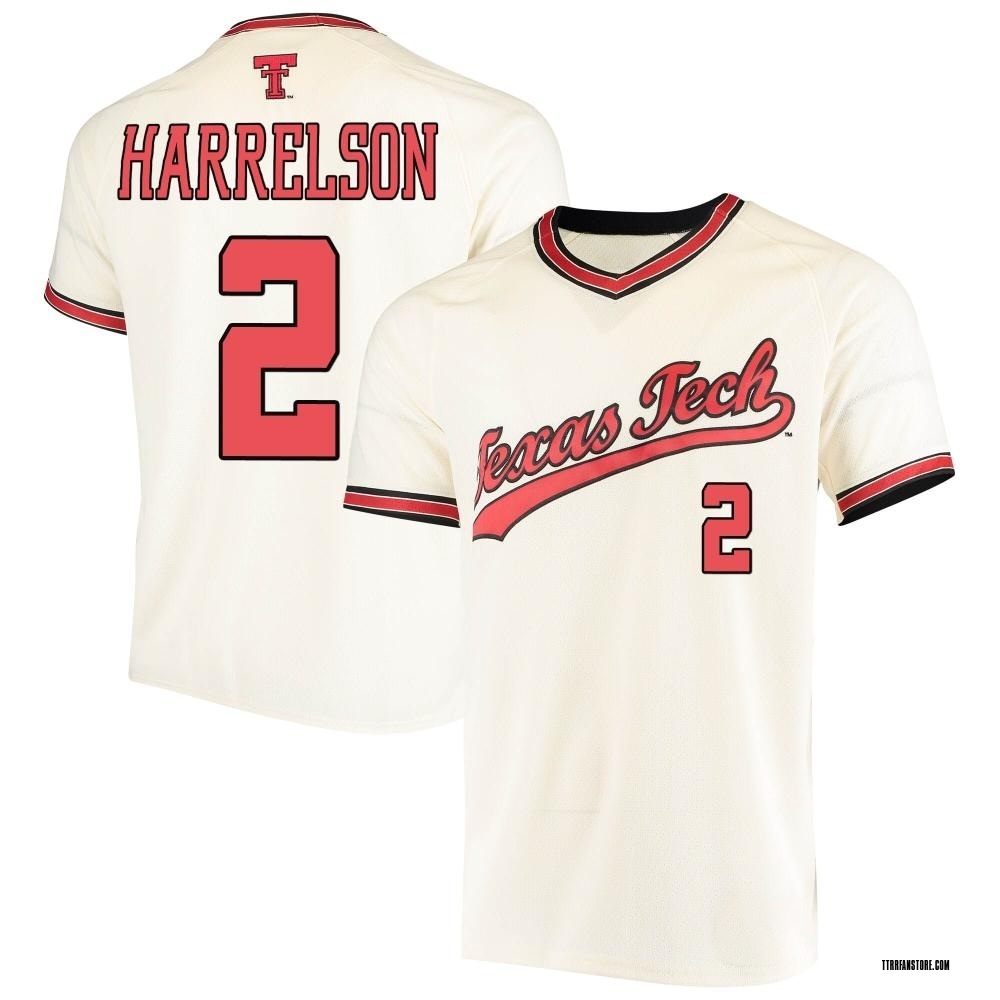 Men's Gage Harrelson Texas Tech Red Raiders Replica Throwback Baseball Jersey - Cream