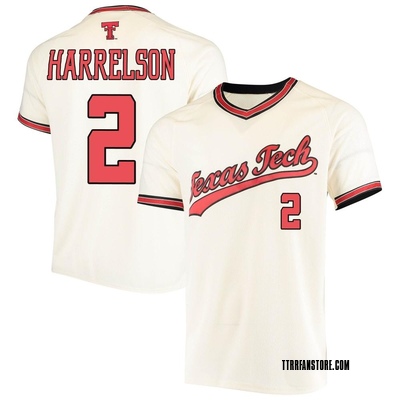 Men's Gage Harrelson Texas Tech Red Raiders Replica Throwback Baseball Jersey - Cream