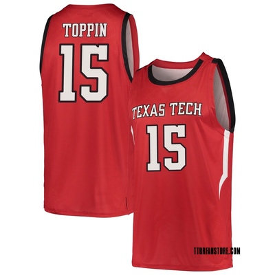 Men's JT Toppin Texas Tech Red Raiders Replica Basketball Jersey - Red