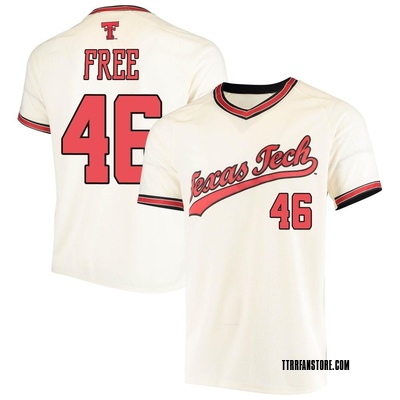 Men's Ryan Free Texas Tech Red Raiders Replica Throwback Baseball Jersey - Cream