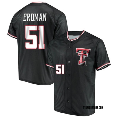 Men's Zach Erdman Texas Tech Red Raiders Replica Performance Baseball Jersey - Black