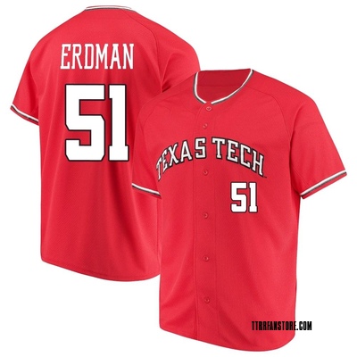 Men's Zach Erdman Texas Tech Red Raiders Replica Performance Baseball Jersey - Red