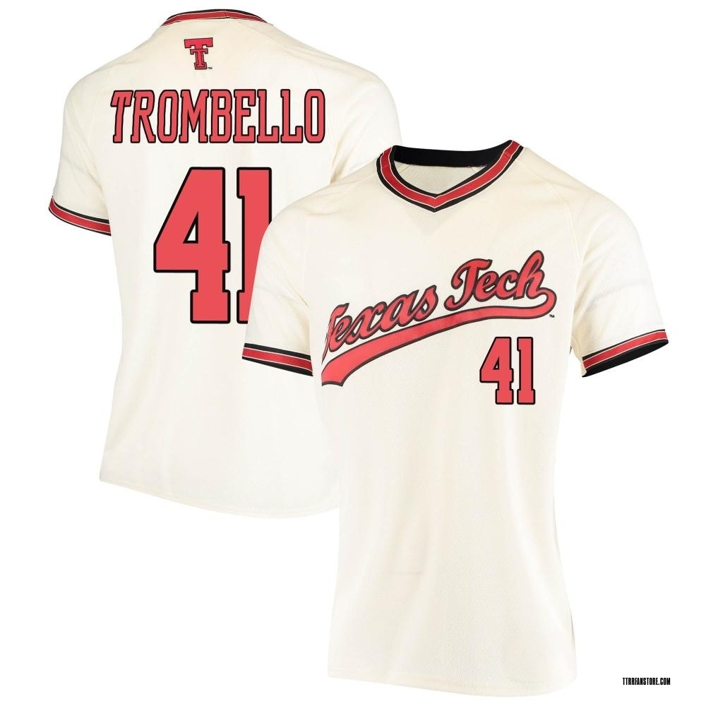 Women's Brady Trombello Texas Tech Red Raiders Replica Throwback Baseball Jersey - Cream