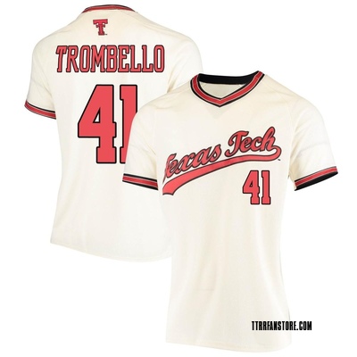 Women's Brady Trombello Texas Tech Red Raiders Replica Throwback Baseball Jersey - Cream