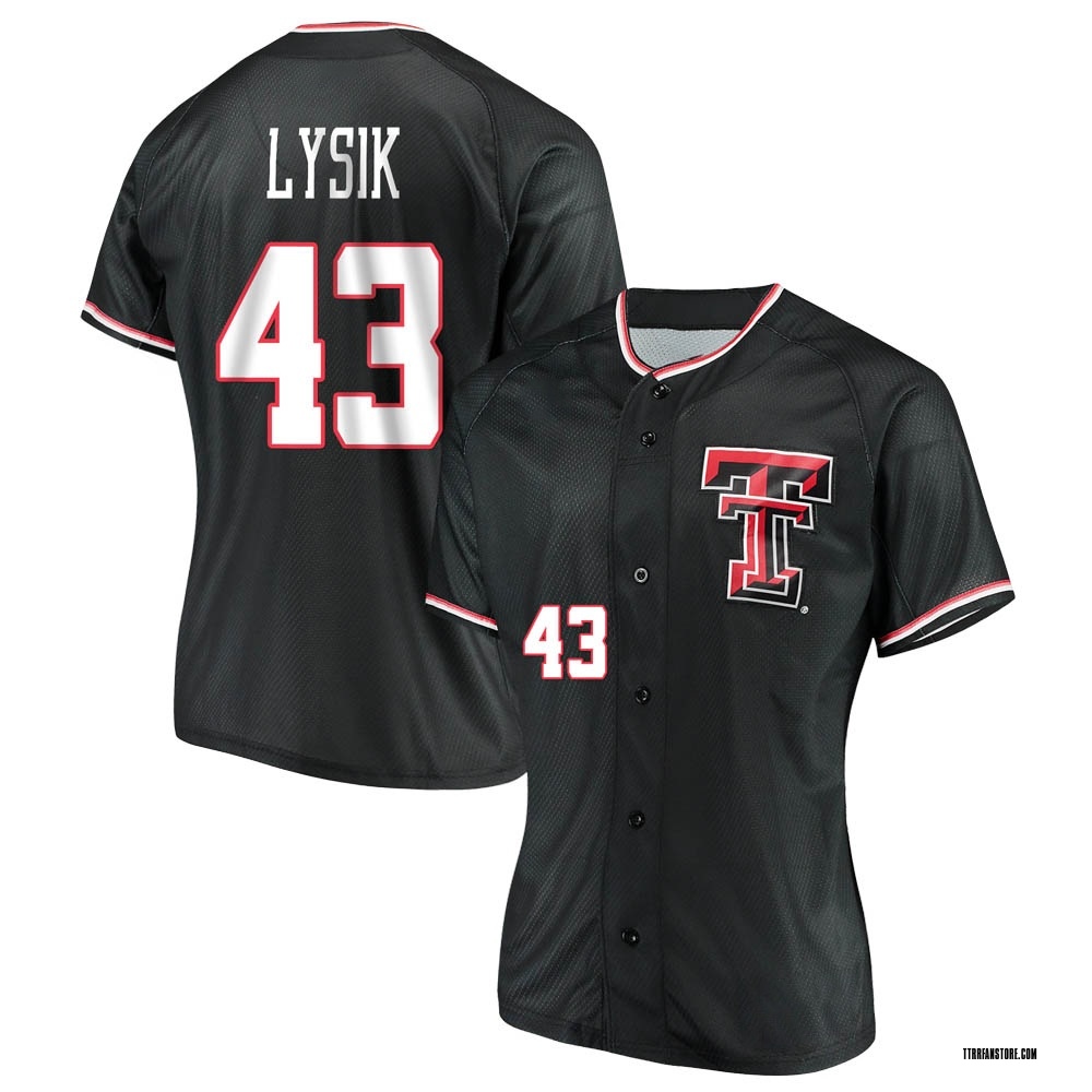 Women's Brendan Lysik Texas Tech Red Raiders Replica Performance Baseball Jersey - Black