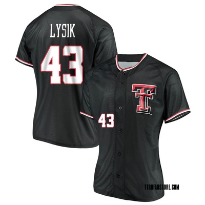Women's Brendan Lysik Texas Tech Red Raiders Replica Performance Baseball Jersey - Black
