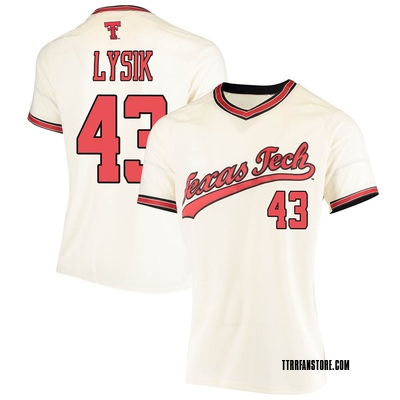 Women's Brendan Lysik Texas Tech Red Raiders Replica Throwback Baseball Jersey - Cream