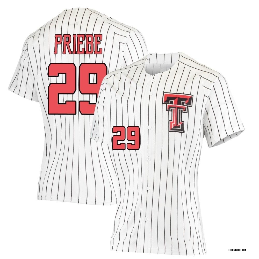 Women's Carson Priebe Texas Tech Red Raiders Replica Performance Baseball Jersey - White