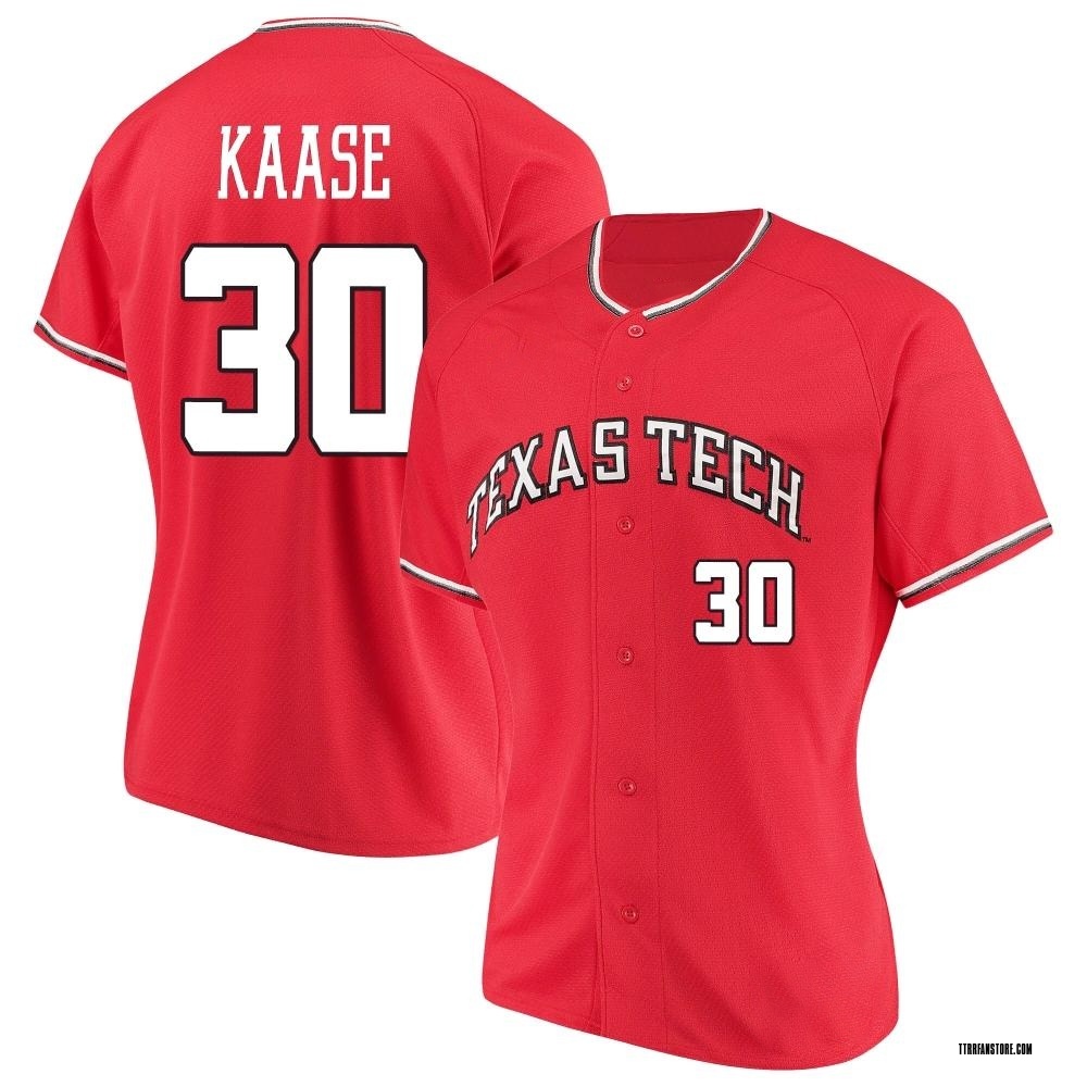 Women's Cole Kaase Texas Tech Red Raiders Replica Performance Baseball Jersey - Red