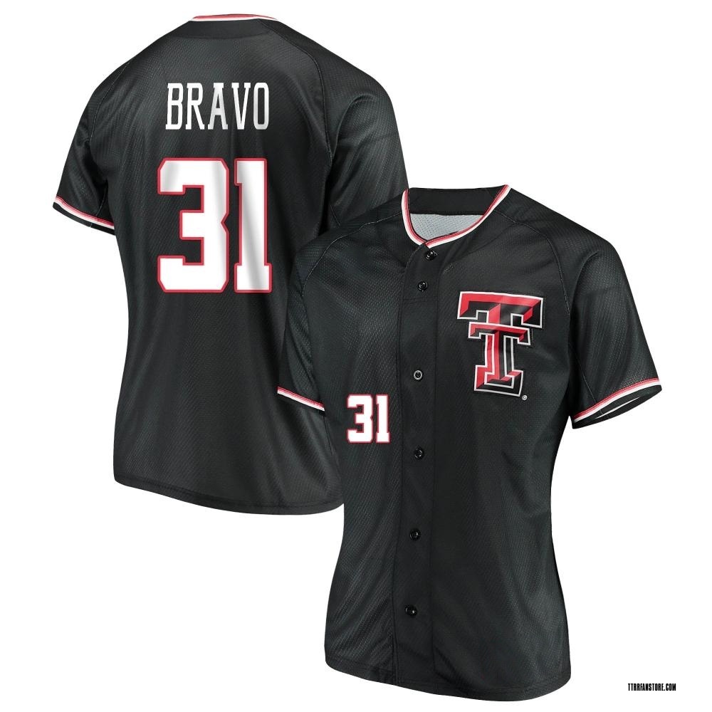 Women's Damian Bravo Texas Tech Red Raiders Replica Performance Baseball Jersey - Black