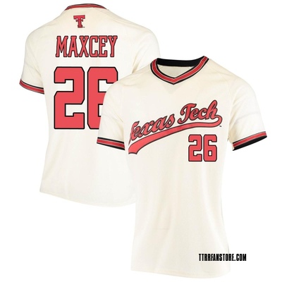 Women's Dylan Maxcey Texas Tech Red Raiders Replica Throwback Baseball Jersey - Cream