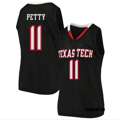 Women's Jaylen Petty Texas Tech Red Raiders Replica Original Retro Brand Basketball Jersey - Black