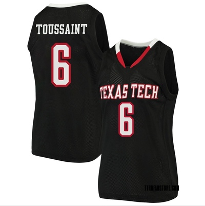 Women's Joe Toussaint Texas Tech Red Raiders Replica Original Retro Brand Basketball Jersey - Black