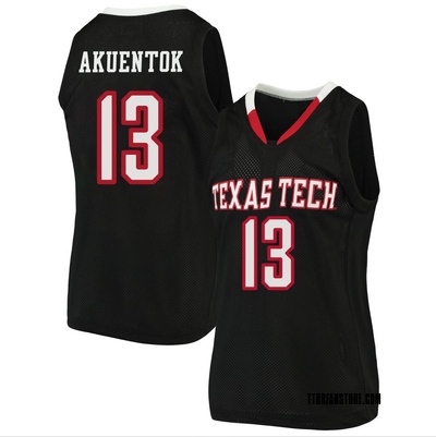 Women's Marial Akuentok Texas Tech Red Raiders Replica Original Retro Brand Basketball Jersey - Black