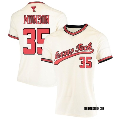 Women's Solen Munson Texas Tech Red Raiders Replica Throwback Baseball Jersey - Cream
