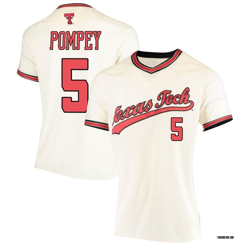 Women's TJ Pompey Texas Tech Red Raiders Replica Throwback Baseball Jersey - Cream