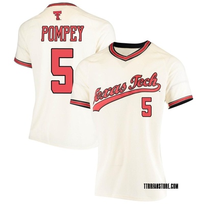 Women's TJ Pompey Texas Tech Red Raiders Replica Throwback Baseball Jersey - Cream