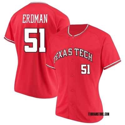 Women's Zach Erdman Texas Tech Red Raiders Replica Performance Baseball Jersey - Red