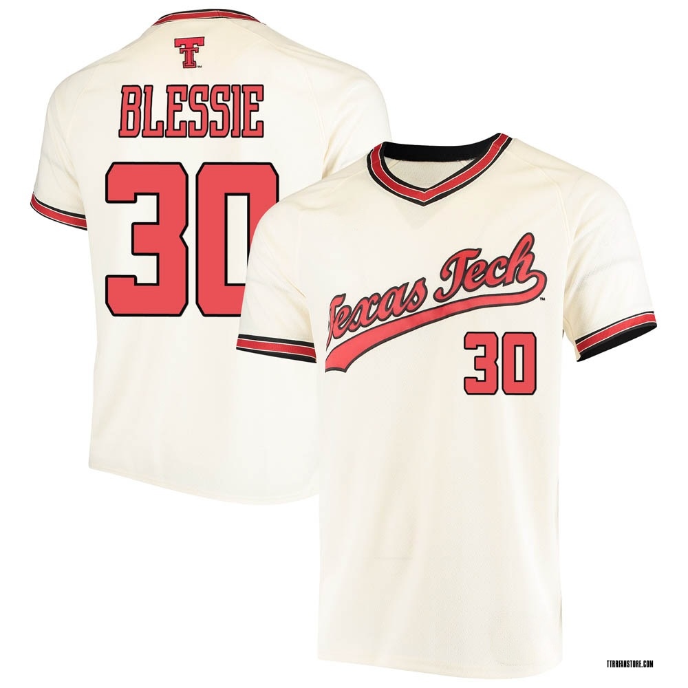Youth Bo Blessie Texas Tech Red Raiders Replica Throwback Baseball Jersey - Cream