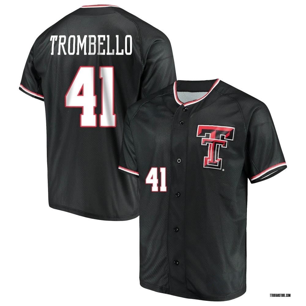 Youth Brady Trombello Texas Tech Red Raiders Replica Performance Baseball Jersey - Black