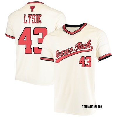 Youth Brendan Lysik Texas Tech Red Raiders Replica Throwback Baseball Jersey - Cream