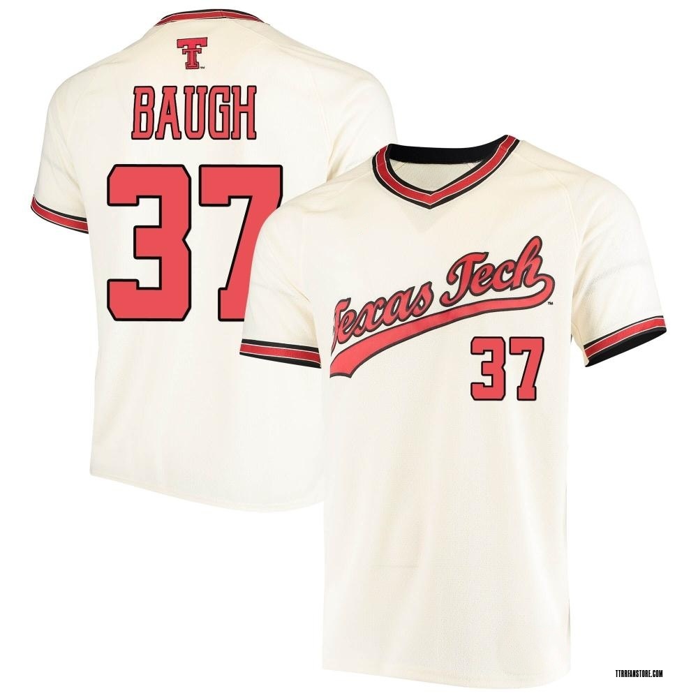 Youth Carson Baugh Texas Tech Red Raiders Replica Throwback Baseball Jersey - Cream