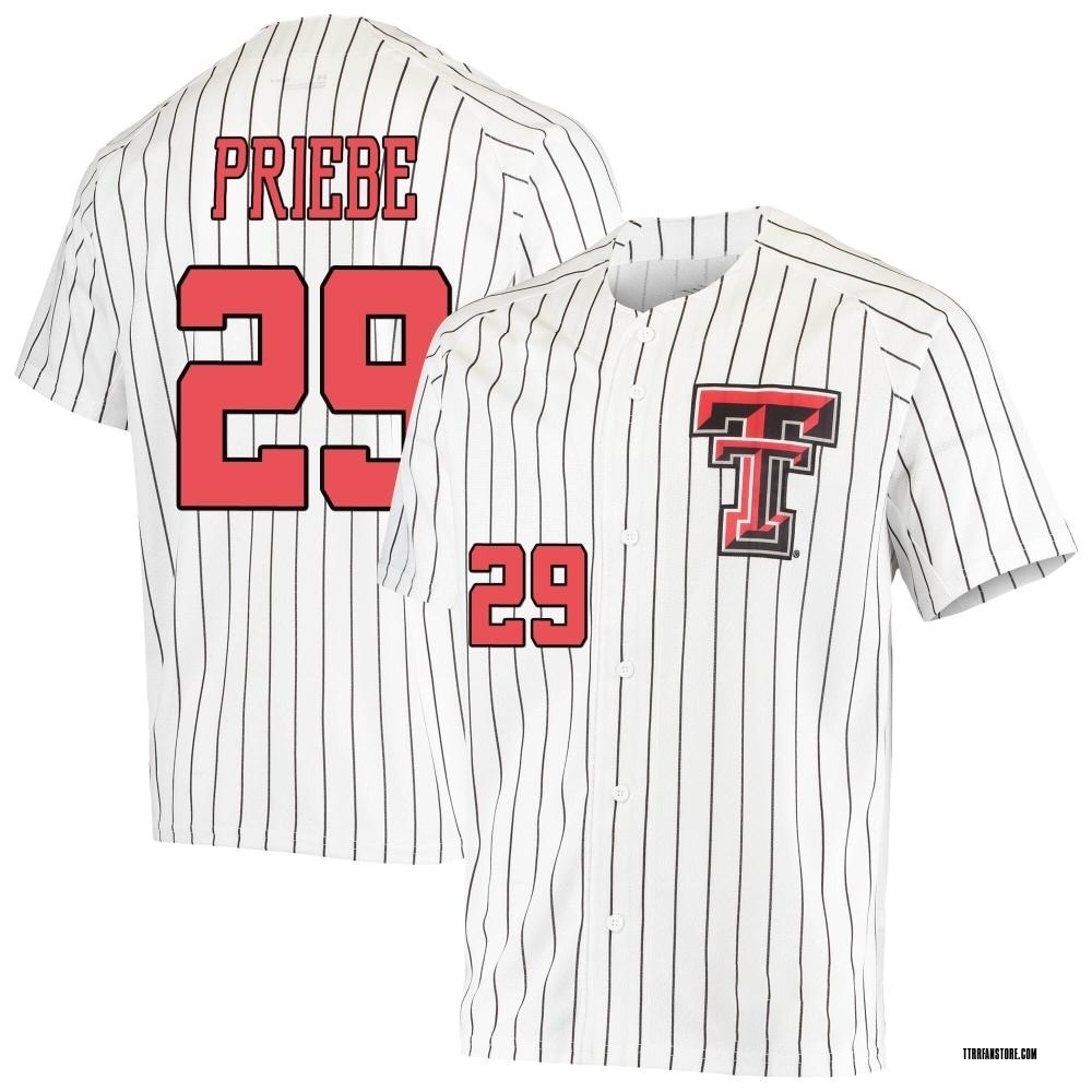 Youth Carson Priebe Texas Tech Red Raiders Replica Performance Baseball Jersey - White