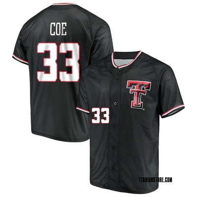 Youth Chandler Coe Texas Tech Red Raiders Replica Performance Baseball Jersey - Black
