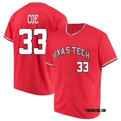 Youth Chandler Coe Texas Tech Red Raiders Replica Performance Baseball Jersey - Red