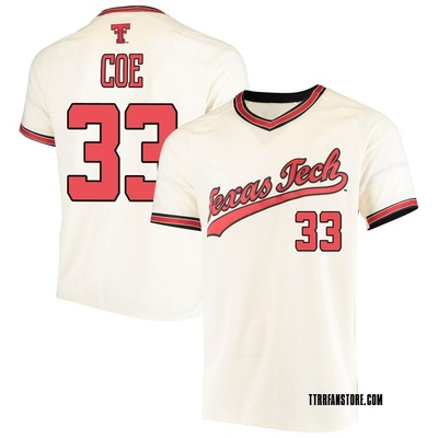 Youth Chandler Coe Texas Tech Red Raiders Replica Throwback Baseball Jersey - Cream