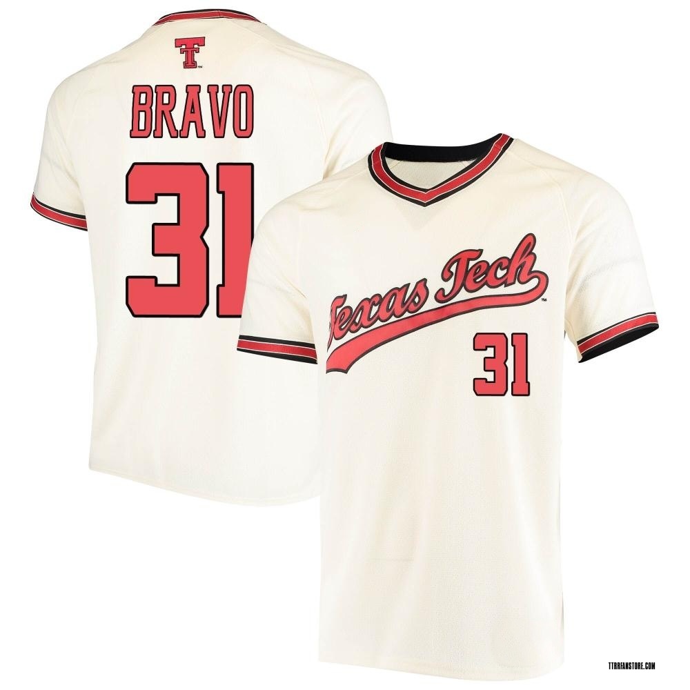Youth Damian Bravo Texas Tech Red Raiders Replica Throwback Baseball Jersey - Cream