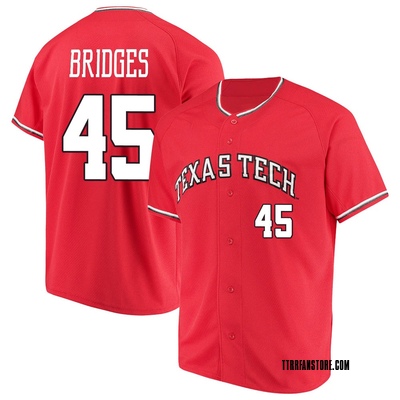 Youth Derek Bridges Texas Tech Red Raiders Replica Performance Baseball Jersey - Red