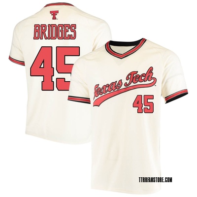 Youth Derek Bridges Texas Tech Red Raiders Replica Throwback Baseball Jersey - Cream