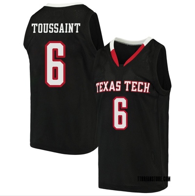 Youth Joe Toussaint Texas Tech Red Raiders Replica Original Retro Brand Basketball Jersey - Black